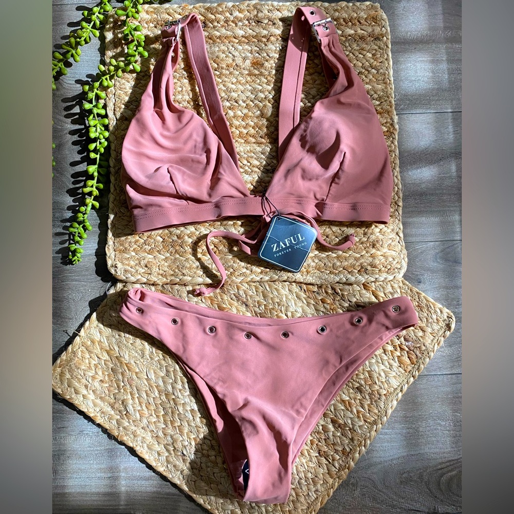 Pink/coral 2 piece Zaful swim suit, Brand New!